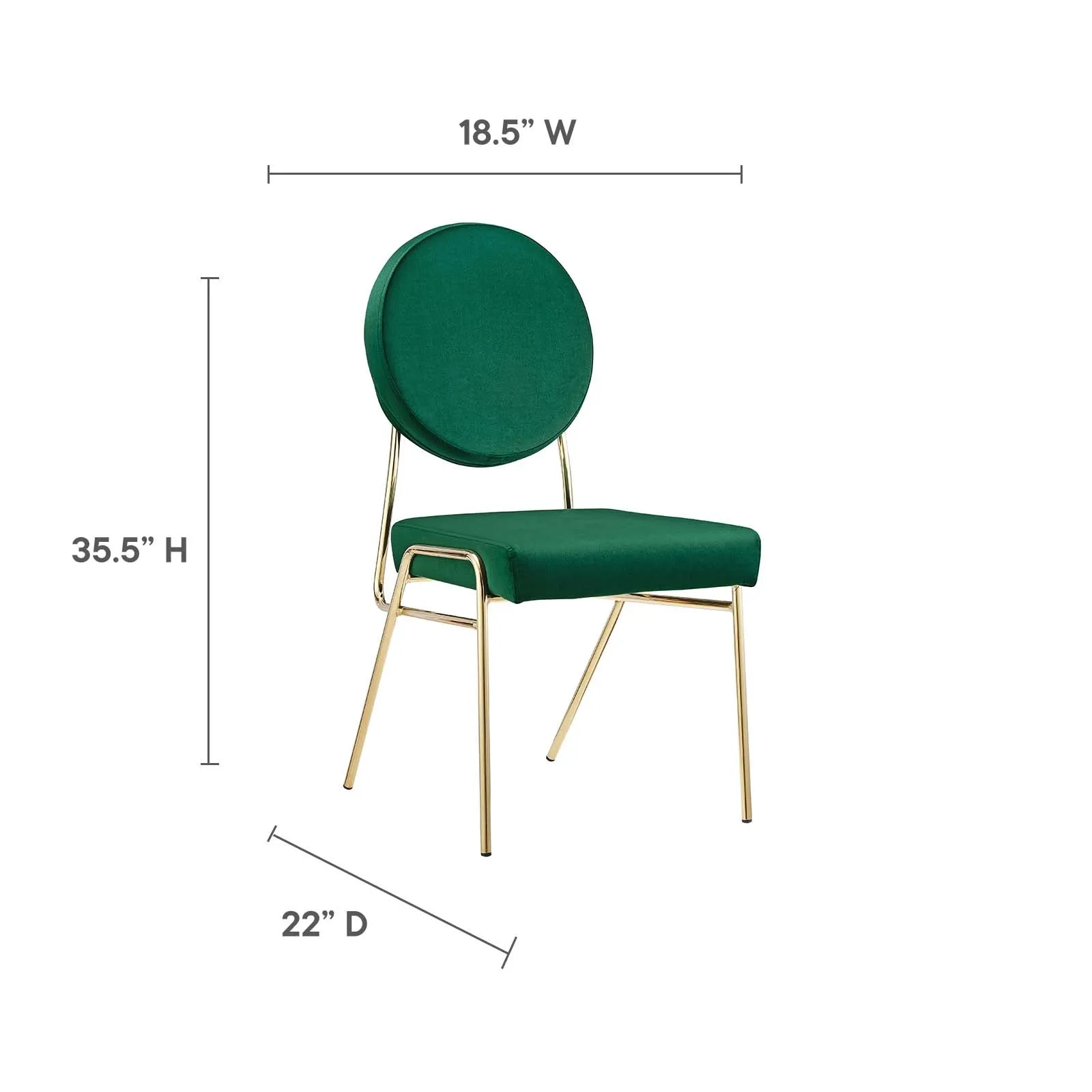 Zephyr Dining Chair in Emerald Velvet