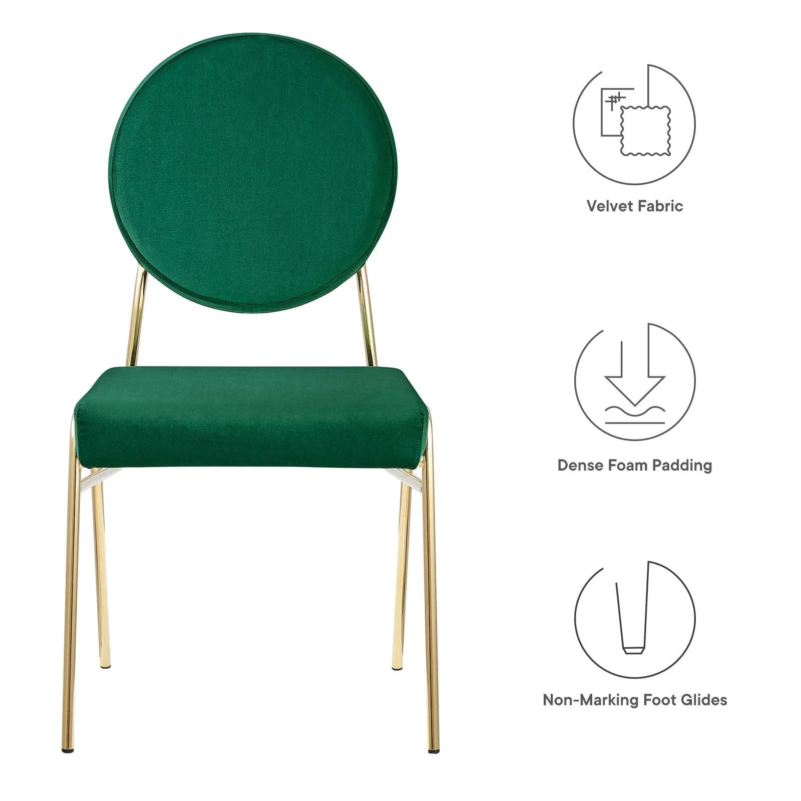 Zephyr Dining Chair in Emerald Velvet