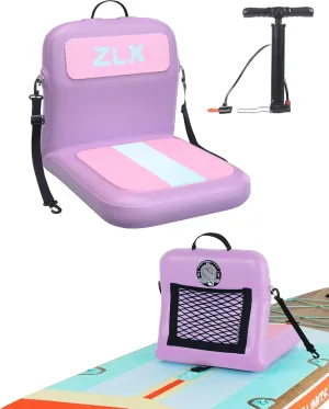 ZLX Paddle Board Seat with Back Support, Portable Kayak Seat, Air Pump Included, Universal Inflatable Seat for Adults, Foldable Ergonomic Design, Easy Fix for Outdoor Fishing/Kayaking/Camping