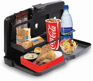ZONETECH Multi-Functional Portable Foldable Car Backseat Tray Desk - Black Vehicle Table for Food, Meal, Snack, Laptop - Stay Organized When on The Go (1-Pack)
